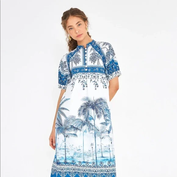 farm rio blue and white dress Wonderful City Mix Maxi by Its tapestry of blue foliage dances across an off Xl farm rio blue and
